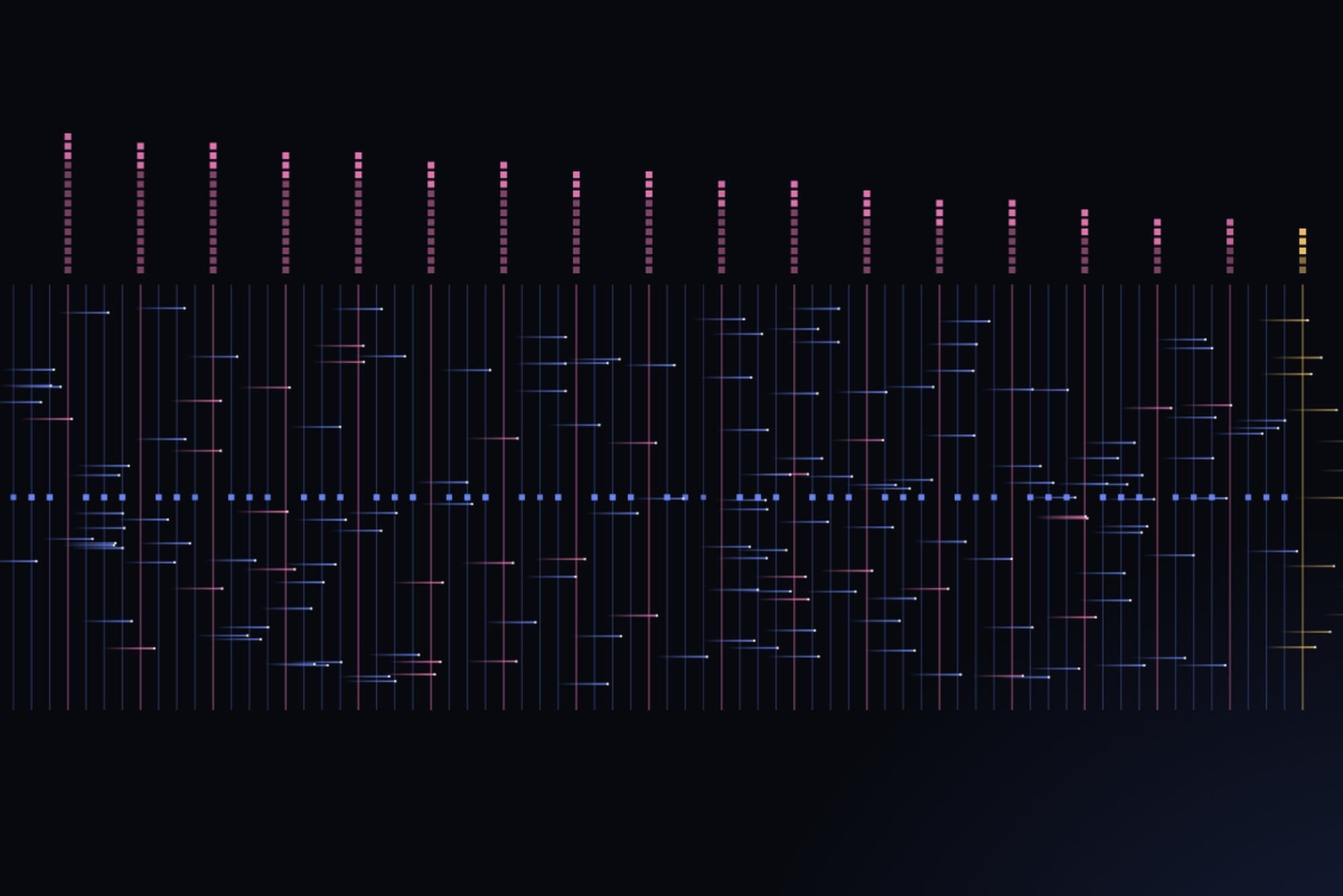 Tokens streaming through Agens Volundr's 72 layers; the 18 attention layers stack up KV while the others keep a fixed-size state